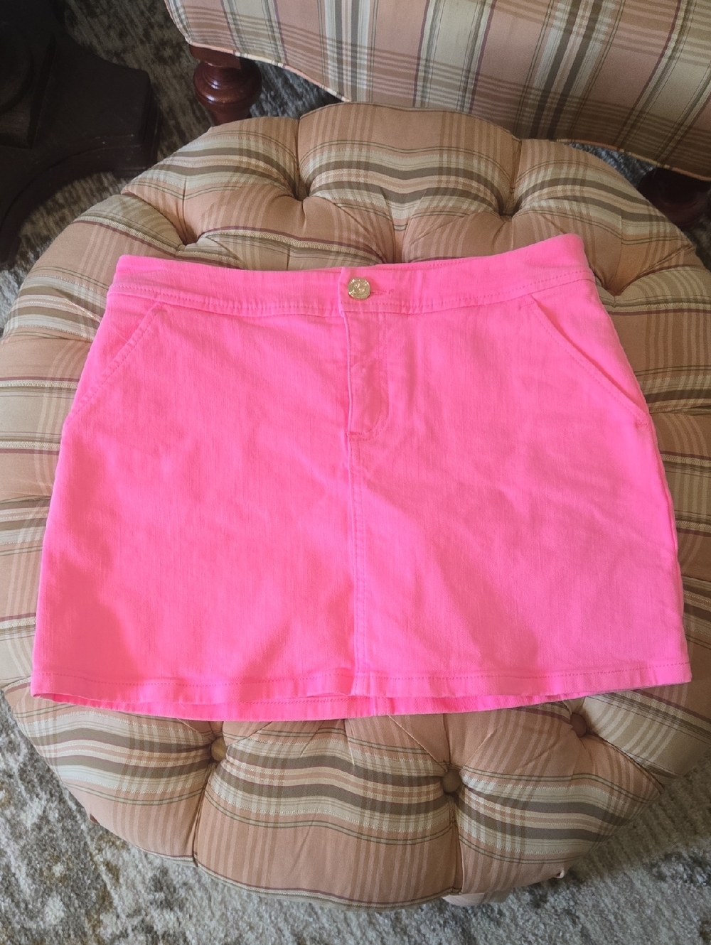 NWT Lilly Pulitzer Hot Pink Denim Mini Skort